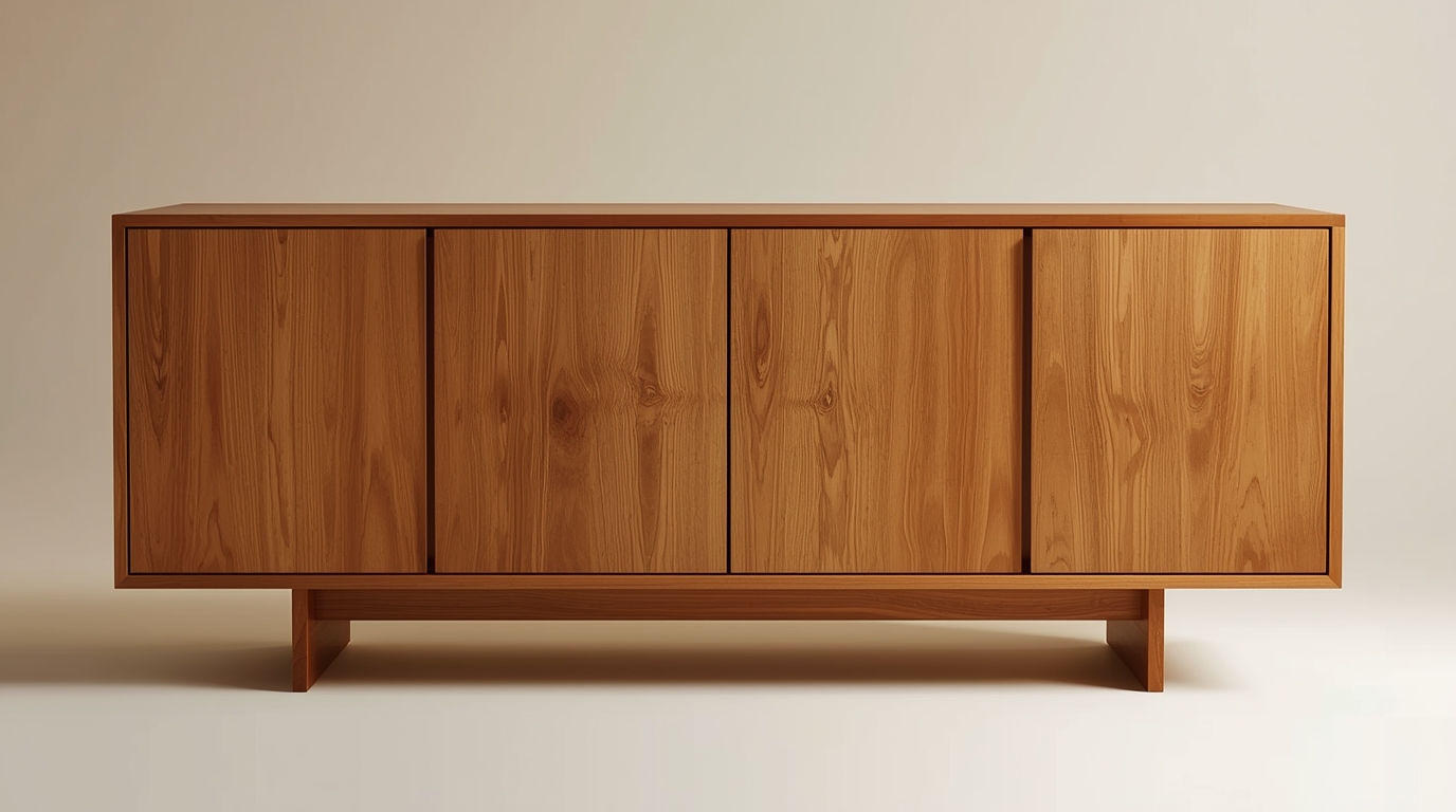 Custom wooden cabinet with natural finish by Threxyziu